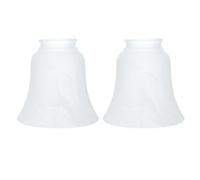 2pcs Glass Lamp Shade E27 Frosted Bell Shaped Ceiling Light Cover | Marble Cracked Texture Pattern, Softer Ambient Light, for Pendant Lamp, Wall Lighting, Renters and Installers