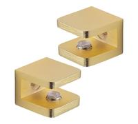 2pcs Glass Shelf Clamps Copper Holders for Wine Cabinet, S | Copper Glass Shelf Holders, Heavy Type Cabinet Supports, Adjustable Antislip Clamps for Wine Rack Cabinet Storage
