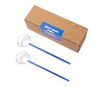 2PCS Glass Soup Ladles Durability with Round Long Handles Soap Ladle Spoon for Home Gatherings and Cafes Borosilicate Glass Soup Ladle