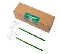 2PCS Glass Soup Ladles Durability with Round Long Handles Soap Ladle Spoon for Home Gatherings and Cafes Borosilicate Glass Soup Ladle