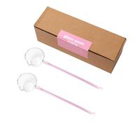 2PCS Glass Soup Ladles Durability with Round Long Handles Soap Ladle Spoon for Home Gatherings and Cafes Borosilicate Glass Soup Ladle
