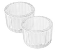 2Pcs Glass Tea Light Candle Holders Cup Shape for Table Centerpieces | Lightweight Versatile Containers, Stable Base and Warm Glow, for Bookcase Display, Candlelight Dinners and Living Room Decor