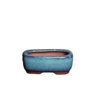 2pcs Glaze Bonsai Pots Ceramic Modern Glaze Succulent Planter Pot with Drainage Hole Vintage Bonsai Mini Glazed Pots Cactus Flower Container Bowl Garden Decoration (8.3x6.2x3.2cm)