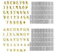 2PCS Glimmer Hot Foil Plate, Morden Script Alphabet Letter Numbers Metal Foil Plate Dies for Cards Making Paper Crafts Embossing Scrapbooking Arts Crafts Scrapbooking Supplies