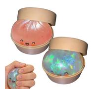 2PCS Glitter Dumpling, 10X6cm Giant Glitter Dumpling With Steamer, Dumplings Fidget Squeeze Toys, Dumplings Stress Balls, For Classroom Home Dorm Commuting Travel School Car Rides