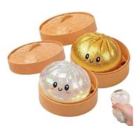 2PCS Glitter Dumpling, Glitter Dumpling Squishy with Box, Dumplings Squishies, Cute Dumplings Mystery Box, Colorful Dough Stress Balls Fidget Sensory Toy, Squeeze Dough Ball Stress Relief Toys (C)