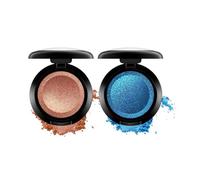 2PCS Glitter Eyeshadow - Golden Brown & Peacock Blue - High Pigment Matte, Long-Lasting Waterproof Pressed Powder, Smooth & Blendable for Eye Makeup and Gothic Looks