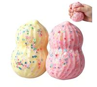 2PCS Glitter Peanut Squishy, Squishy Fidget Toys, Squishy Peanut | Peanut Fidget Toy Soft, Smooth,Slow Rising, Help Relieve Anxiety, Reduce Stress, Portable for Adults, Fidgets Squishy Age 15+
