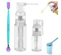 2PCS Glitter Powder Spray Bottle Clear Plastic Glitter Duster Shaker Sprayer Dispenser Powder Puffer Bottle for Craft Scrapbooking Cardmaking Portable Multi-Purpose Empty 14ml 35ml Bottles and 1xSpoon