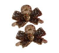 2PCS Glitter Rhinestones Bow Hair Clip Formal Occasions Everyday Use Comfortable Bowknot Hair Clip