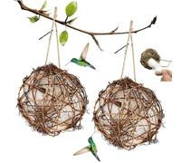2PCS Globe Hummingbird Nesters - 2025 New Handmade Birdhouse and Birdhouse Materials, Hummingbird Nesting Houses Set, Hanging Bird Nesters for Wild Birds, for Bird Lovers (8cm/3.15in)