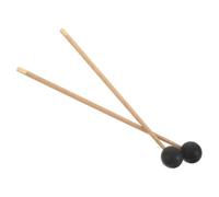 2pcs Glockenspiel Mallets Khaki Rubber Tip Percussion Sticks | Wood and Metal Build, 1 Pair Set, Meditation and Practice Use, Ergonomic Handles with Balanced Left and Right Hand Use