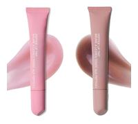 2pcs Glossy Peptide Lip Gloss, Volumizing Plumping Lip Butter Balm, High Shine Glass Finish Tinted Lip Oil, Jelly Lipstick Lip Care & Repair Mask, Long Lasting Lip Gloss Base