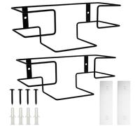 2PCS Glove Box Dispenser Wall Mount,Glove Box Organizer Multifunctional Glove Box Holder Black Metal Glove Holder,Glove Holder for Glove Box Tissue Box Wall Mount Garage Lab Office Kitchen (Black)