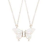 2PCS Glow in Dark Butterfly Necklace Set with Heart Clasp, A