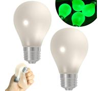 2Pcs Glow in The Dark Light Bulb Squishy Toy Lamp Bulb Fidget Sensory Toys Luminous Decompression Toy Stress Relief Squishies Soft Squeeze Gifts for Adults Birthday Party Favors Anxiety Relaxing
