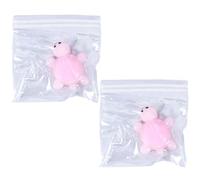 2pcs Glowing in the Dark Turtle Squeeze Toy, Kawaii Stress Fidget Squishy Toys Taba Soft Sensory Turtle Mochi Toy Cute Handmade Animals Novelty Party Favors for Kids Adults Home Office (Pink)