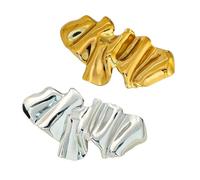 2Pcs Gold Brooch for Women, Irregular-Shaped Alloy Brooch, Pleated Abstract Statement Brooches for Women, Gold Simplicity Jewellery for Coat, Dress and Sweater, Women's Brooches & Pins Gifts