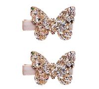 "2Pcs Gold butterfly New Glitter Gold Bows Hair Clip For Girls,Girl Toddler Clips,Bling Sequin Bow Baby Care Clips,Hair Accessories Decoration Hair Accessories,Hair Care,Baby Girls' Hair Clips "