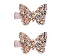 2Pcs Gold butterfly New Glitter Gold Bows Hair Clip For Girls, Girl Toddler Clips, Bling Sequin Bow Baby Care Clips, Hair Accessories Decoration Hair Accessories,Hair Care