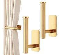 2pcs Gold Curtain Holdbacks, Self-adhesive Curtain Tie Backs, Wall-Mounted
