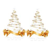 2PCS Gold Extra Large Christmas Tree Window Stickers, 65×45cm PVC Window Stickers Christmas Scene, Features Exquisite Patterns On Both Sides, Resistant to Peeling Or Leaving Marks, for Mirrors Tiles