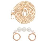2pcs Gold Faux Pearl Purse Chain Extender for Handbags and Totes | Detachable Lobster Clasps, Zinc Alloy and ABS Build, Chic Style for Mini Bags and Casual Gatherings