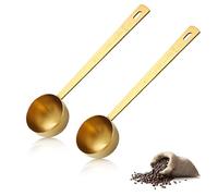 2PCS Gold Finished Stainless Coffee Measuring Spoon, Protein Scoop, Ancient and Brave Scoop, Coffee Spoon Measure,for Ground Coffee and Beans