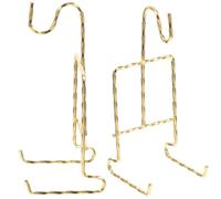 2pcs Gold Iron Desktop Cup Saucer Holder Display Stand for Tea Cups | Stable Structure, Reliable Support, Showroom and Bookstore Display Use, Charming Decor for Golden Finish