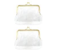 2Pcs Gold Kiss Lock Change Pouch, Coin Purse for Women, Transparent Change Purse for Women, Waterproof PVC Clear Coin Wallet Women's Coin Purses and Pouches