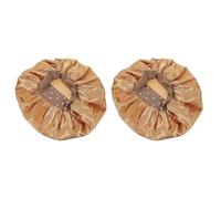 2pcs Gold Large Shower Cap with Star Diamond, Elastic Polyester | Reusable Bath Cap, One Size Fits Most, Soft Feel, for Hair and Makeup Use at Home