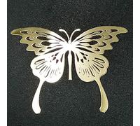 通用 2pcs Gold Metal Butterfly Name Badge Chrome Decal Logo Signs Mobile Cellphone Laptop Ipad Case Cover Skin Stickers Car Sticker (Gold)