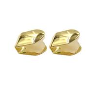 2pcs Gold Mouth Teeth Hip Hop Teeth Top Bottom Brass Brace Tooth Single Grill Cap for Teeth Mouth Party Cosplay Accessories