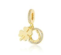 2Pcs Gold Plated DIY Europeans Jewelry Charm Pink Hot Air Balloon、Cherry Blossom Dangle Bead Fit Women Bracelet
