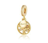 2Pcs Gold Plated DIY Europeans Jewelry Charm Pink Hot Air Balloon、Cherry Blossom Dangle Bead Fit Women Bracelet