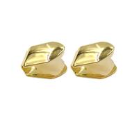 2Pcs Gold Plated Single Tooth Cap Grill z - Hip Hop Plain Tooth Caps for Men & Women - Instant Bling for Rapper Costumes, Halloween & Fancy Dress Parties - Gold