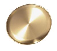 2PCS Gold Round Serving Trays, Stainless Steel Small Decorative Plates for Appetizers, Jewelry, Trinkets Shallow Dish for Kitchen Dining