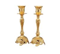 2Pcs Gold Silver Candle Holder Wedding Metal Stand God Candlesticks Antiques Table Home Decoration(Gold)