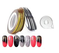 2Pcs Gold/Silver Rolls Striping Tape Line Nail Art Tips Decoration Sticker