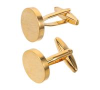 2pcs Gold Tone Cufflinks for Men, Minimalist Copper Shirt Studs | Smooth Finish, Secure Hold, Single Colour Design, Suitable for Interviews and Travel, Formal Styling