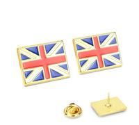 2Pcs Gold Union Jack Badge, Zinc Alloy National Flag Lapel Pin, Union Jack Pin Badge for Football Match, Meeting and Fashion Matching