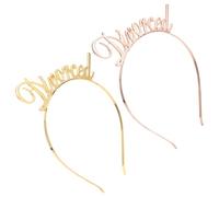 2pcs Golden Alloy Letter Headbands for Party Costume Halloween | Chic Tiara Style, Smooth Shiny Surface, Comfortable for Girls, Event Favors and Bachelorette-style