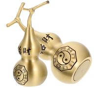 2pcs Golden Copper Gourd Decor Ornament for Desktop and Countertops | Delicate Craft Adornment, Smooth Surface and Exquisite Texture, Portable Display for Office Workers and Store Owners