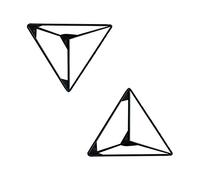 2pcs Golden Floating Shelf Bracket, Metal Triangle Shelve , Heavy Duty Wall-Mounted Shelving Support , Scaffold Board , for Table/Workbench(I,25cm/9.8in)