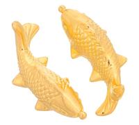 2pcs Golden Koi Fish Chopstick Rest in Zinc Alloy for Dining Tables | Polished Finish, Easy Wipe Cleanup, Tabletop Protection, Elegant Cute Style for Home Dining and Wedding Parties