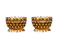 2pcs Golden Lotus Petal Tea Light Holder Alloy