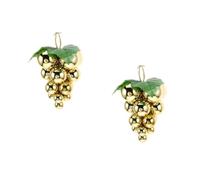 2pcs Golden Plastic Grape Cluster Hanging Ornament with Mirror Surface