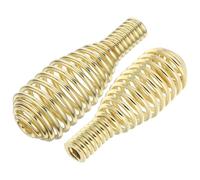 2pcs Golden Stainless Steel Tower Spring Handle for BBQ Stove Pits | Drum Shaped Coil Structure, Heat Protection, Easy Installation, Rubber Grip, Home Outdoor Cooking Use