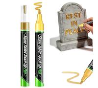 2PCS Golden Tombstone Marker Pen, Gold Oil Based Waterproof Paint Pen