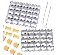 2Pcs Goldfish and Dog Bone Cookie Cutter Set, FAURAPMNG 25-Cavity Mini Stainless Steel Mold for Baking Crackers, Non-Stick Small Animal Shapes Dough Cutters for Party Treats and Pet Snacks